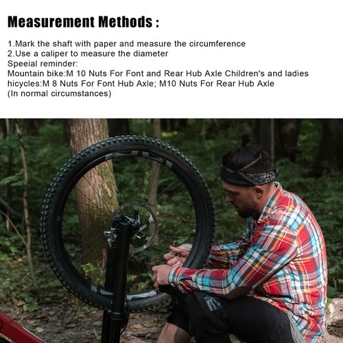 NQEUEPN 36pcs Bike Wheel Axle Nut and Bicycle Hub Safety Washer, M8/M9.5/M10 Carbon Steel Bicycle Hub Flanged Axle Nuts Bicycle Parts Accessories for Front and Rear Mountain Bike Wheel Axle