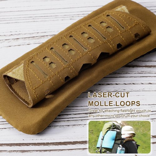 NQEUEPN 2pcs Shoulder Strap Pads, 1000D Nylon Plate Carrier Shoulder Pads for Bag Strap Breathable Soft Shoulder Strap Cushion for Molle Vest Outdoor Backpack (Camel)
