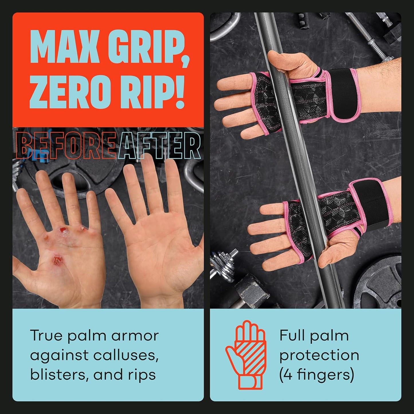 Mava Sports Weight Lifting Gloves with Wrist Support, Work Out Gloves, Gym Gloves - Great for Cross Training, Pull Ups, Calisthenics and Gym, Workout Gloves for Men & Women