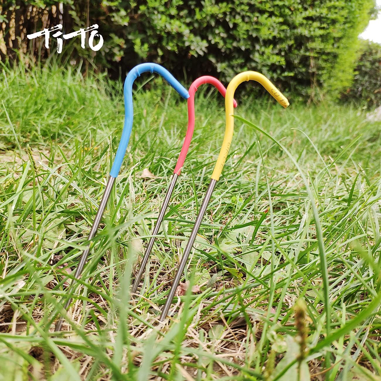 TITO Titanium Shepherd's Hook Tent Stakes Tent pegs Nail pegs Dia 3.0mm and Length 165mm only 6.1G.(Pack of 6) (Silver)