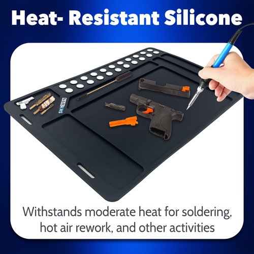 Skywin Cleaning Mat - 17" x 12" Inches for Gun Cleaning Mat, Anti-Slip Shooting Mat, Magnetic and Rubber Mat Repair Workbench