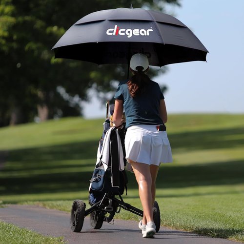 Clicgear Double-Canopy 68” Wind Resistant Umbrella for Sun and Rain