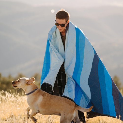 CORE Outdoor Weighted Blanket | Packable Waterproof Picnic Blanket, Beach Mat, Tent Camping Rug, & Stadium Blanket | Large Portable 94" x 78" Quilt Design with Built-in Straps and Carry Handle