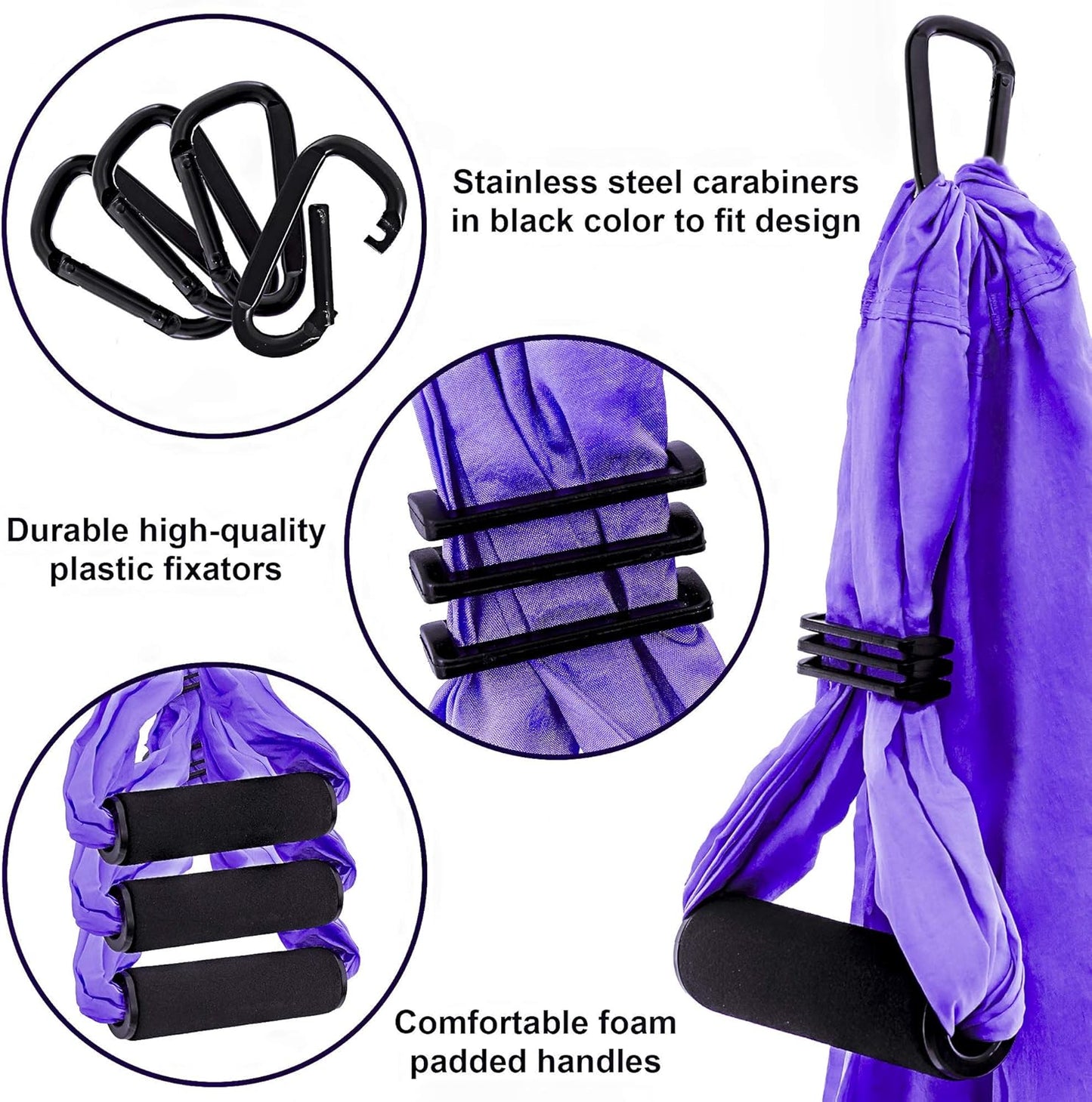 Aerial Yoga Swing Set - Hammock Hanging Swing - Sling Inversion Fly Kit - Antigravity Yoga Sling - Suspension Trapeze