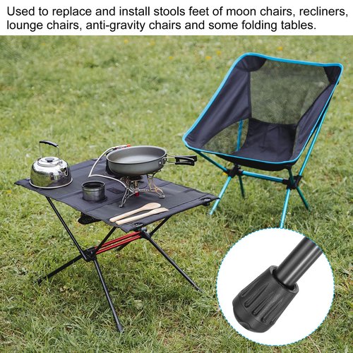 PATIKIL 0.62 Inch Chair Feet Replacement, 4 Pack Non-Slip Plastic Outdoor Camping Chair Leg Tips Cap Folding Chair Legs Floor Protectors Fit for 0.62" Chair Feet, Black