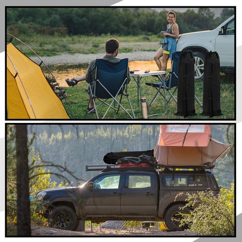 Wowangce 2 Pieces Camp Chair Replacement Bag Folding Foldable Chair Purse Camp Replacement Outdoor Tent Bag for Storage Carrying with Shoulder Strap, 47.2 Inches(Black)