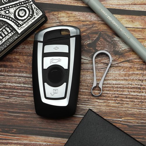 PJYTAC Black Titanium Carabiner Keychain Clip Small Key Clip Quick Release Carabiner Keychain 2PCS
