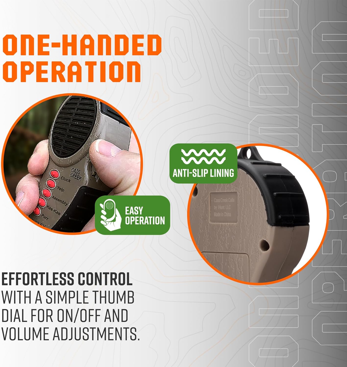 Cass Creek Ergo Call, Handheld Electronic Hunting Call, Compact Design, 5 Authentic Calls in 1, Expert Calls for Everyone