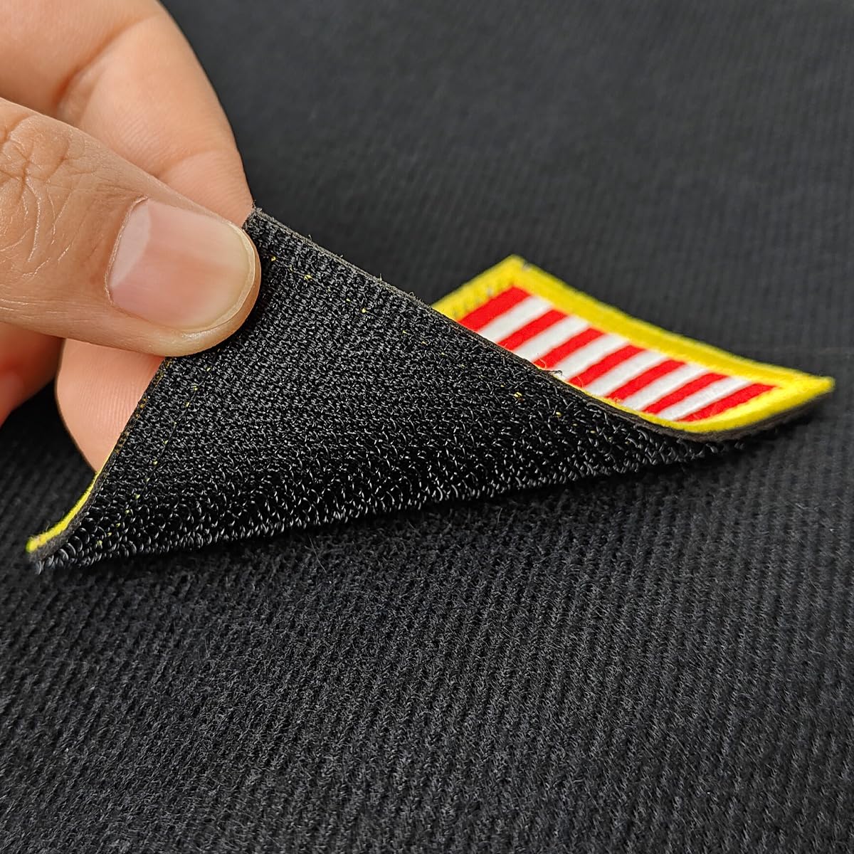 J.CARP Patch Board, Patch Wall Tactical Patch Display, Hook and Loop Military Patches Holder (Black 27.5" * 33" Comes with 2Pcs Flag Patches)