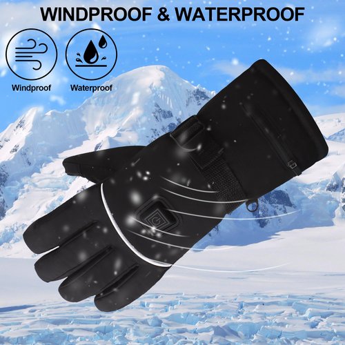 CODSOK Heated Gloves for Men Women,7.4V 2200mAh Rechargeable Battery Electric Heating Thermal Glove,Touchscreen Waterproof Windproof Heated Gloves for Cycling Skiing Fishing Camping Hiking