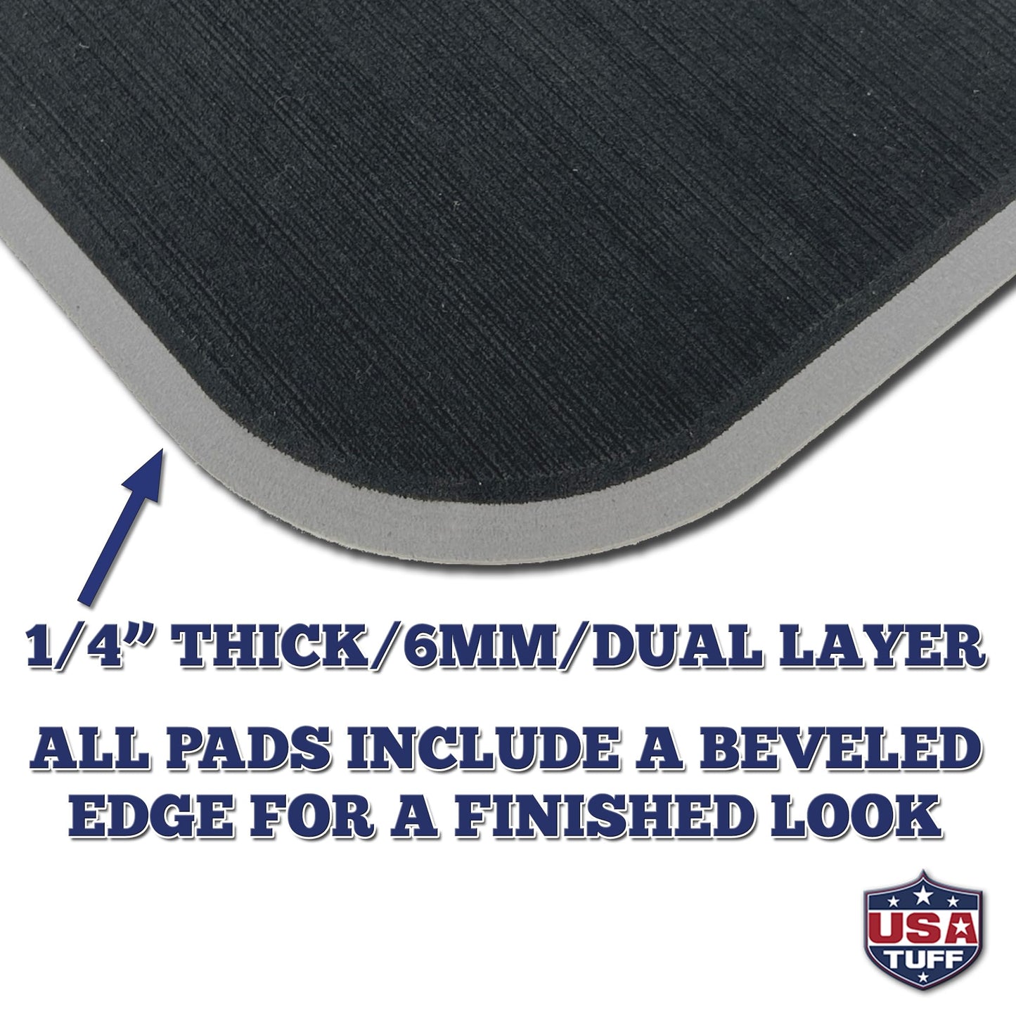 USATuff SeaDek EVA Mat Cooler Pad fits YETI 15 Roadie New | Peel & Stick Application | Non Slip Comfort Accessories - US Flag Design (Black-StormGray)