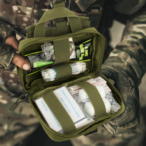 ZZY Tactical EMT Pouch, Upgrade IFAK Tear-Away First Aid Kit Tactical Small Belt First Aid Pouch Molle Medical Pouches for Travel, Outdoor Hiking, Hunting