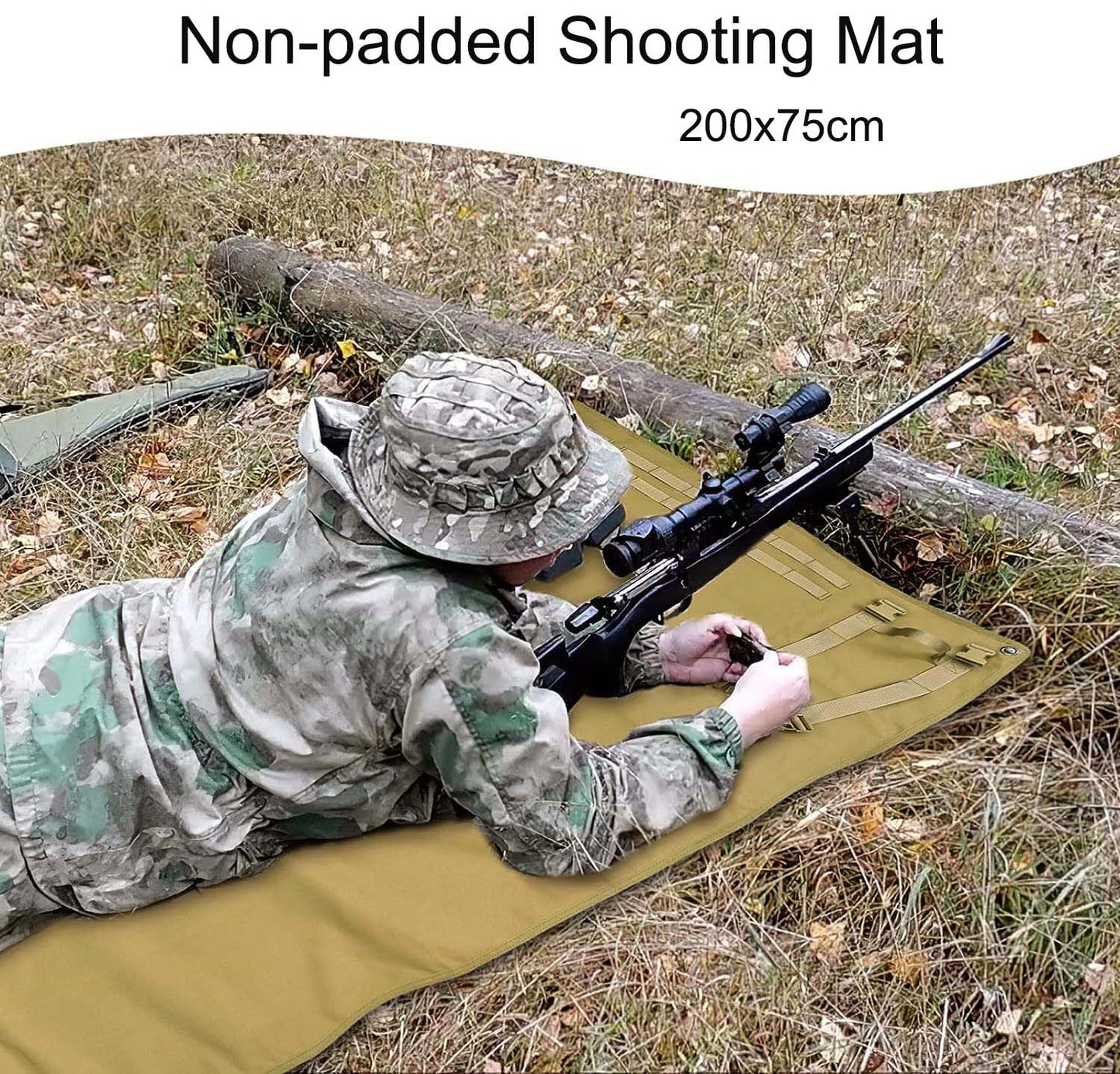 Aekvinks Tactical Shooting Mat Non-Slip Extra Large Shooting Mats Prone Padded Roll Up Hunting Camping Beach Mats Blanket Black