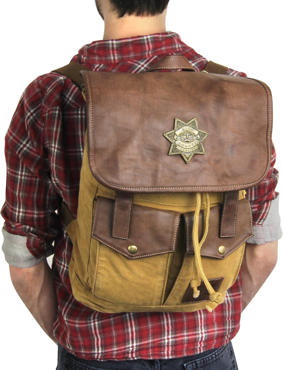 Rick Grimes Sheriff Backpack - The Walking Dead Brown Bag for Fans