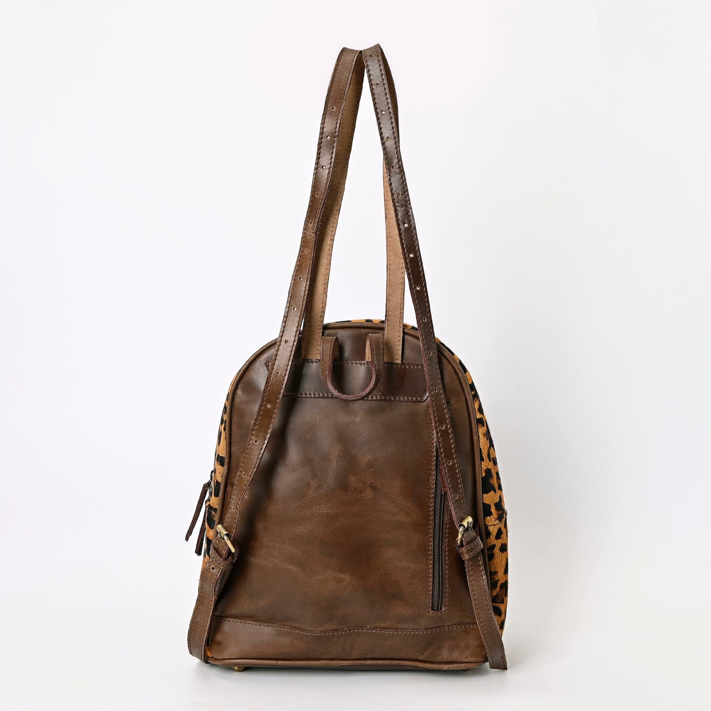 Merbaa Handmade Genuine Cowhide Leather Backpack for Women – Fashion Zipper Closure Bag with Eagle Hand-Tooled Patch, Cotton Lining, Adjustable Straps, Brown Western Style
