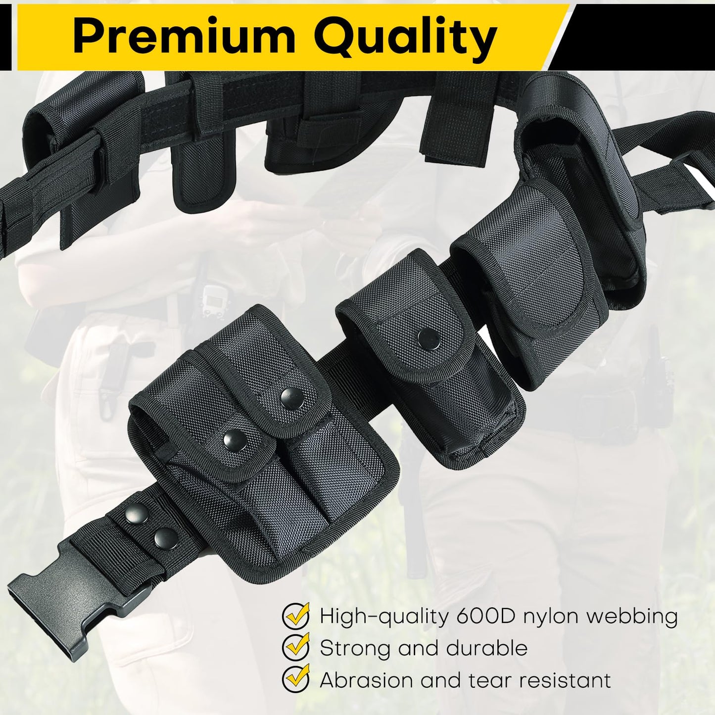 Acymner 10 in 1 Duty Belt Utility Belt | Ultimate Tactical Belt Set for Law Enforcement, Versatile Police Security Guard Military Modular Equipment System Molded Duty Belt