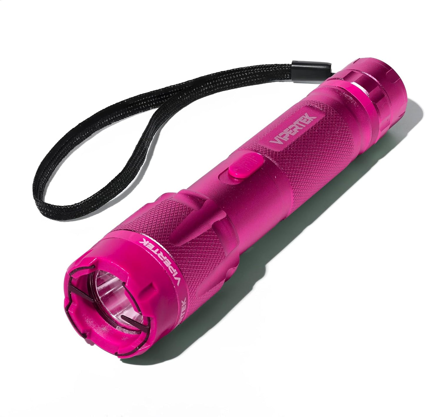 VIPERTEK VTS-T03 Aluminum Stun Gun for Self Defense Rechargeable with LED Flashlight, Pink