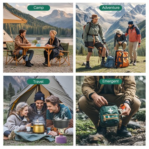 OYMLANX Portable Camping Stove Backpacking Stove, Lightweight Mini Gas Stove for Hiking, Travel, Adventures, and Emergencies, Portable Camp Stove with Piezo Ignition and 3000 Watts of Power