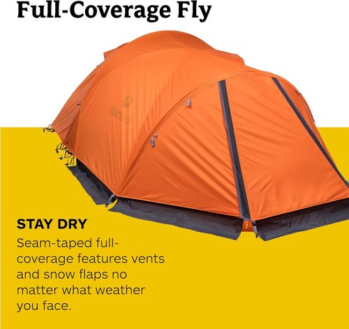 Marmot Thor 3-Person Tent | Easy Set-Up, Water-Resistant, Storm Ready, Blaze, 3 Person