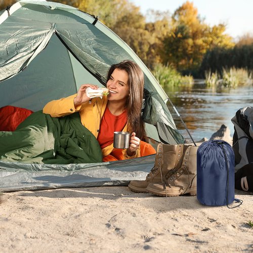 Tudomro 2 Pcs Camping Sleeping Bag for Adults, Lightweight Waterproof Camping Gear to Keep Warm for Spring Summer Fall Outdoor Backpacking Hiking Travel (Blue,Green)