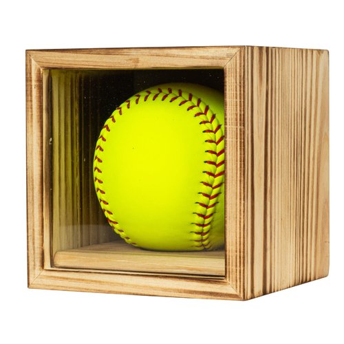 Freezing point 9" Baseball 12" Softball Display Case for Balls Homerun Shadow Box Frame Wall Mount Small Stand Holder Cubes Memorabilia Clear Sport Collectibles Single Gifts for Boys Carbonized