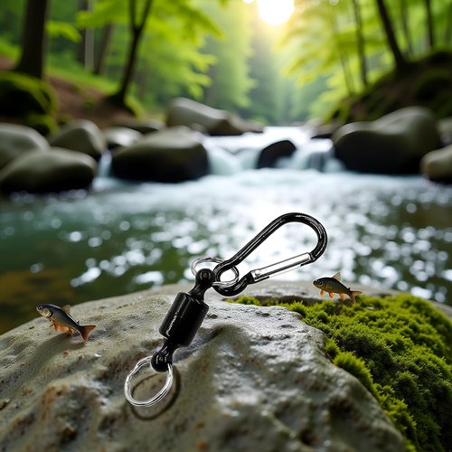 Black Fishing Strongest Magnetic Net Release Magnet Clip Holder Retractor, Quick Release Keychain with Super Strong Magnet, KeychainMagnet Carabiner Fly Fishing Magnetic Buckle Fishing Equipment
