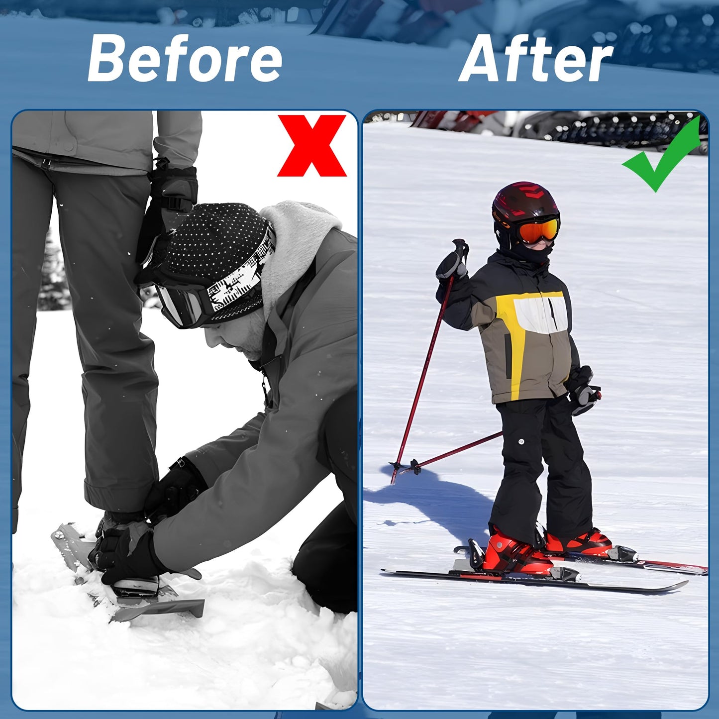 Adnee 20 Pack Snowshoe Strap Clips - 0.8 inch Ski Boot Wraps Buckle - Multipurpose Snowshoes Replacement Clips for Women Men Youth Kids Snowshoe Bindings