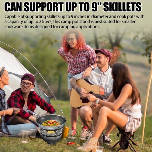 TonGass Camping Stoves Pot Support Compatible with Jetboil Stove Pots Support Stainless Steel Portable Camp Pot Stand for Jetboil Burner Replacement, Can Accommodate Up to 9" Skillets or 2L Cook Pots