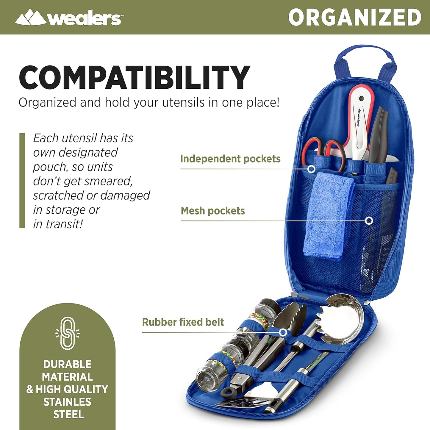 Portable Camp Kitchen Utensil Set - Compact BBQ Accessories & Travel Organizer for Hiking & Backpacking