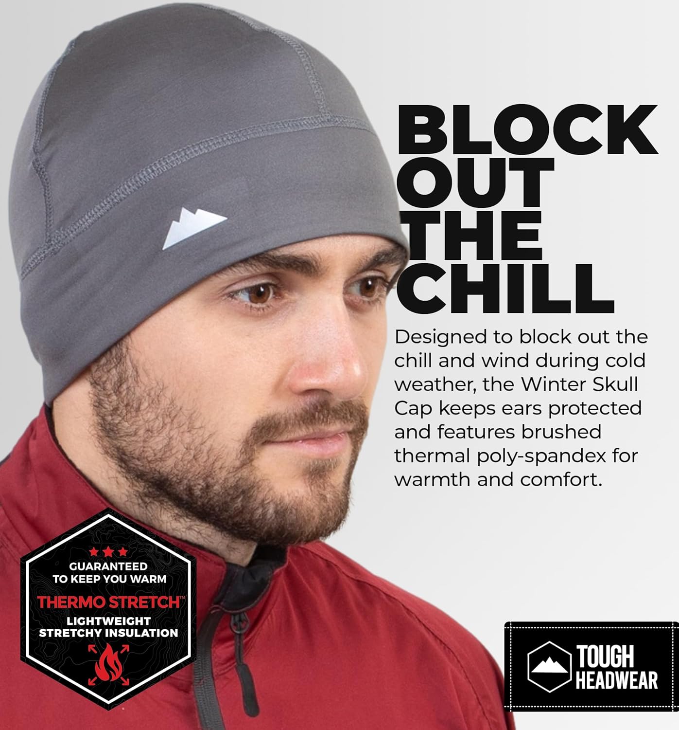 Tough Headwear Skull Cap for Men - Beanie Hats - Skully Beanie Cap - Cooling Skull Caps for Men Locs Sweat Dreads Running