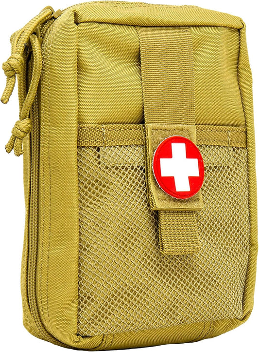 3VGEAR Large MOLLE Medic Pouch - Waterproof with Clamshell Opening, Elastic Loops for Medical Supplies, Hook and Loop Strips, Rugged 600D Polyester