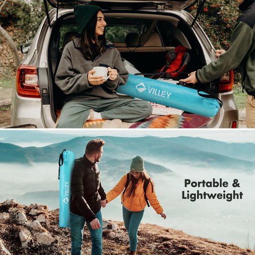 VILLEY Folding Camping Table, Lightweight Portable Beach Table with 2 Cup Holders & Carry Bag for Camping, Beach, Fishing, Travel, and Outdoor Activities (Small)