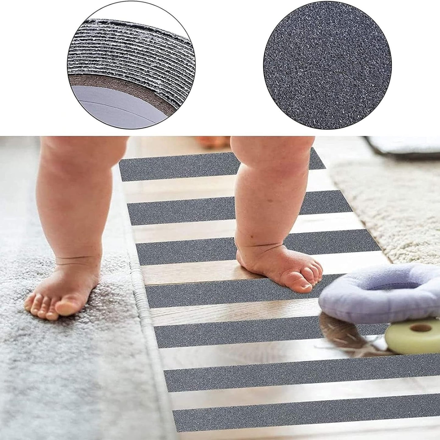 Farady Grip Tape Strong Adhesive Anti Slip Grip Tape Heavy Duty Non Skid Waterproof Safety Friction Tape for Stair, Ramps, Steps, Walkways, Floors, Indoor/Outdoor (Grey, 4in x 50ft)