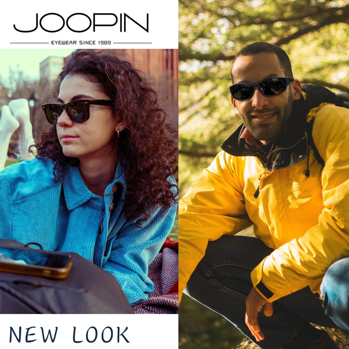 Joopin Vintage Square & Wrap Around Sports Sunglasses Bundle, Trendy Dark Black Sun Glasses Polarized UV400 Protection Retro Shades for Men Women Shady Rays