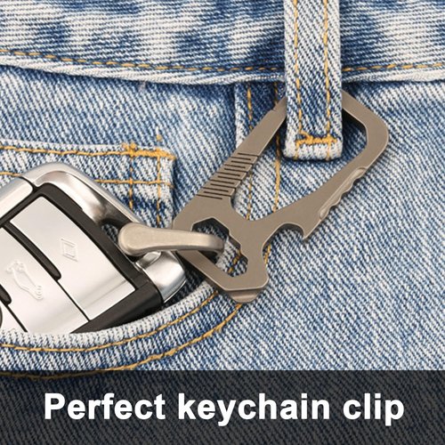 SHD Titanium Keychain Clip,Multifunctional Carabiner Keychain with Bottle Opener, Car Keychain for Indoor Outdoor Daily Use