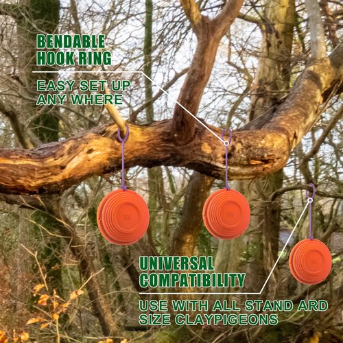Lenwen 75pcs Clay Target Holders, Versatile Clay Pigeon Hooks Hanging Target Hangers for Outdoor Shooting Practice(Purple)