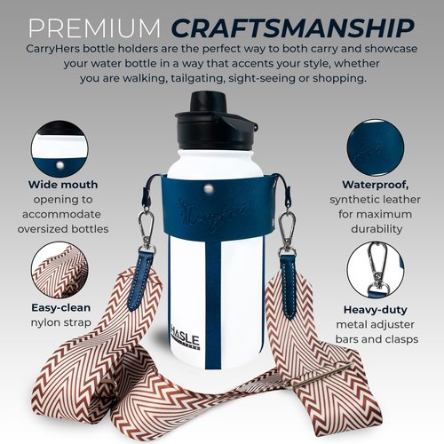 CarryHers Women's Bottle Sling - Water Bottle Carrier with Wide Mouth - for 30 oz to 40 oz Tumbler - whilst Walking