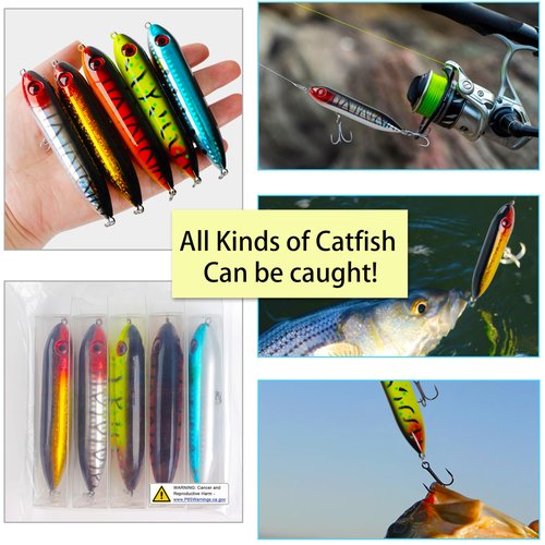 Demon Dragon Catfish Floats Rattling Line Float Lure Catfish Spook Rattle Santee Rig for Lake River Bank Catfishing Tackle, 10pcs