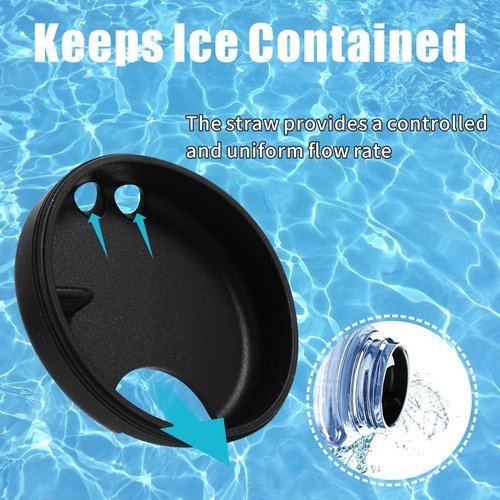XFVFXZZ 3pcs Silicone Splash Guard for Nalgene 32 oz Wide Mouth Lid, with Drinking Spout and Ventilation Holes. Fits 53mm Water Bottle Mouth, Food-Grade and BPA-Free Silicone (Black)