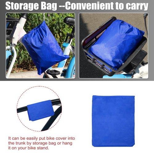 uxcell L Bike Cover Waterproof Bicycle Cover Electric Bike Dust Snow Rain Cover for Mountain Bikes, Road Bike, Beach Cruisers and Mopeds Scooter fit 29 Inch 1 Bike Blue Black
