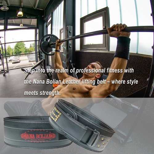 Nana BoLian Leather Weight Lifting Belt,5 Inch Wide Leather and SBR Lifting Belt, For Weightlifting, Strength Training and Squatting.Please Choose According to the Size Chart.