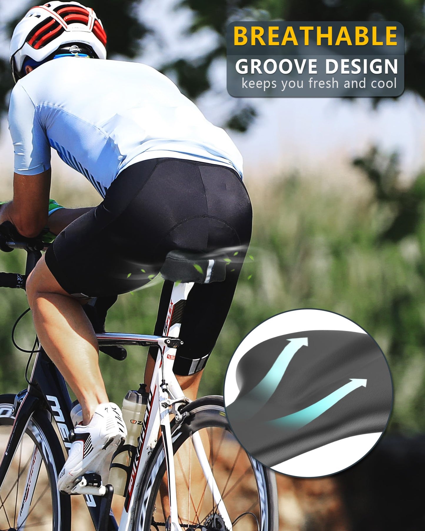 Extra Soft Gel Bike Seat Cover – Padded Wide Bicycle Saddle Cushion for Men & Women, Low-Nose Comfort Design for Peloton, Exercise & Outdoor Cycling, 2024 Award Winner