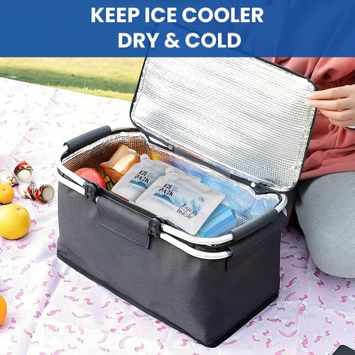 Reusable Ice Packs for Cooler- Long Lasting Cold Freezer Packs for Coolers and Lunch Boxes-Cooler Ice Packs for Camping Gear, Fishing, Road Trips,Beach Must Haves（6 Pack