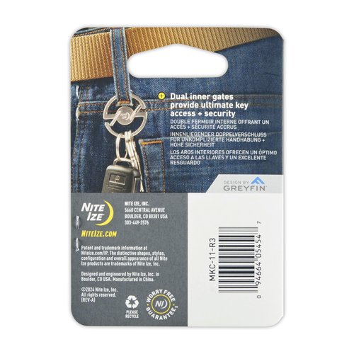 Nite Ize Medallion Key Carabiner, Stainless Steel Key Ring Carabiner With Dual Gates