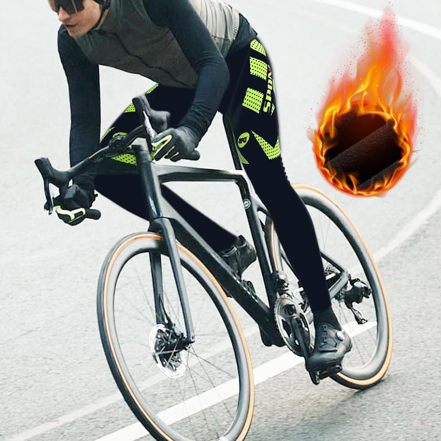 sponeed Men's Bicycle Pants 4D Padded Road Cycling Tights Leggings Outdoor Cyclist Riding Bike Wear