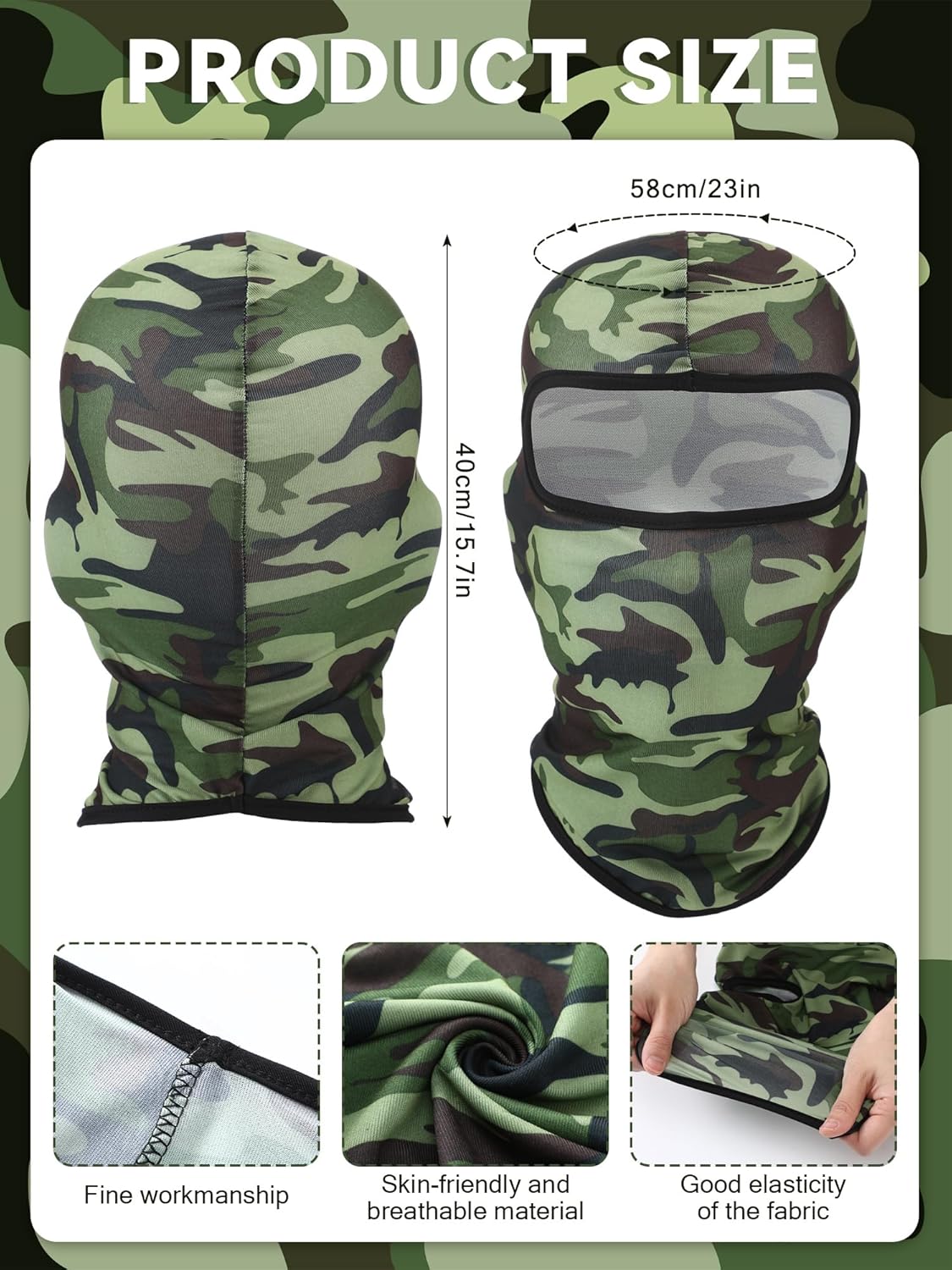 6 Pcs UV Protection Ski Mask Balaclava | Summer Full Face Cover for Men & Women