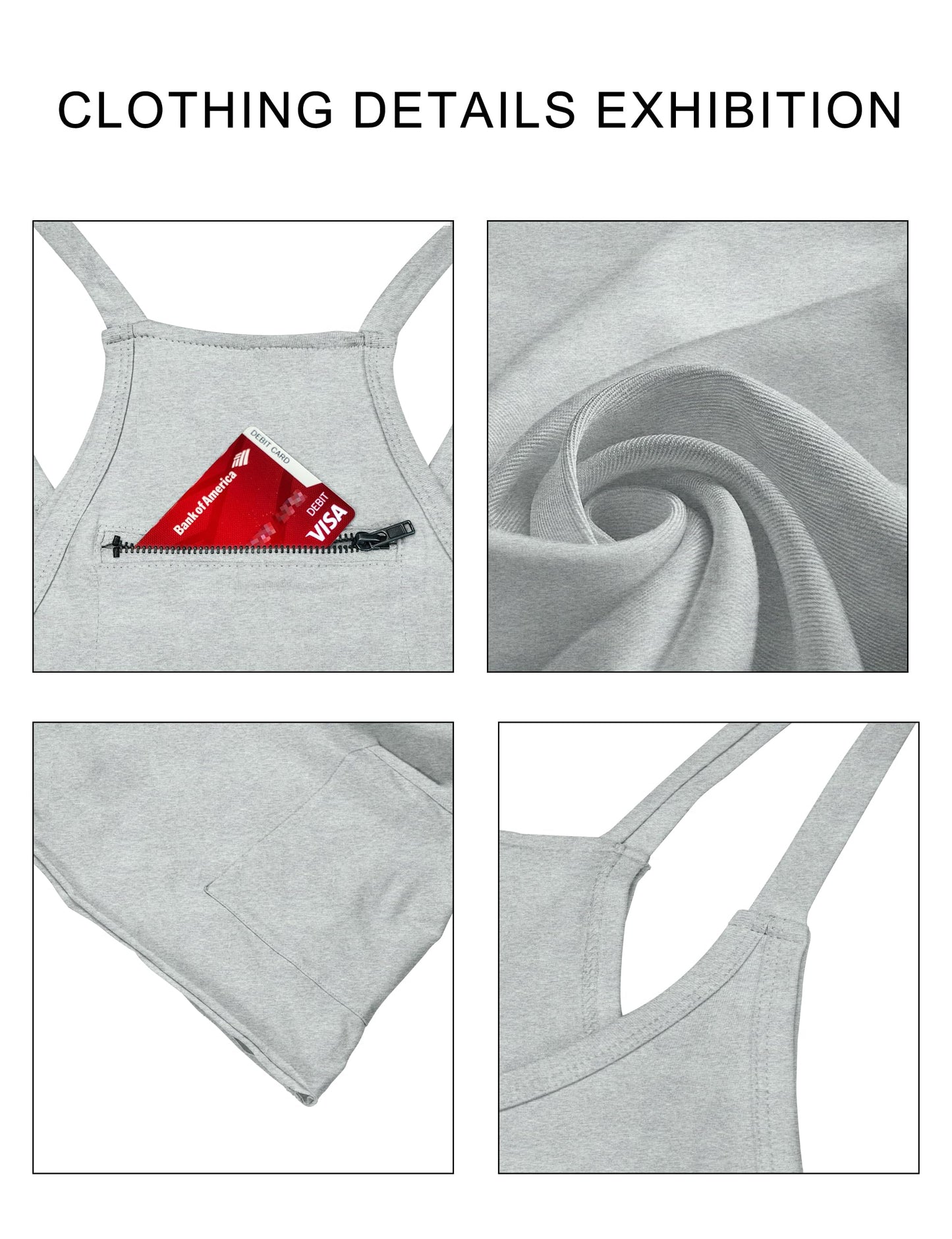 VIUTIL Womens Athletic Dress Built in Shorts Hot Shot Mini Dress Spaghetti Straps Tennis Workout 2026 Summer Romper Dress, Heather Grey, Medium