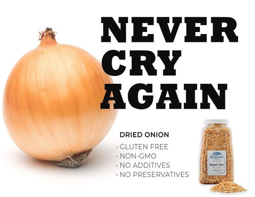 Harmony House Foods, Dried Onions, Chopped, 16 Ounce Quart Size Jar