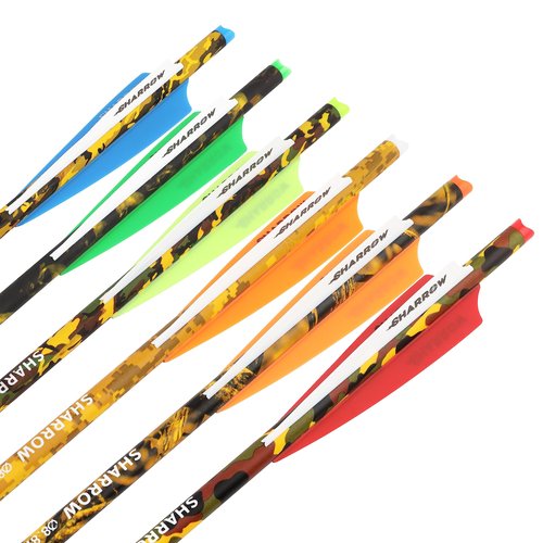 ZSHJGJR Archery Crossbow Bolts 16 17 18 20 22 Inch Carbon Crossbow Arrows Camo Shaft with Screw-in Hunting Broadheads for Crossbow Hunting Shooting 6/12PCS (12, Blue & White, 20 Inch)