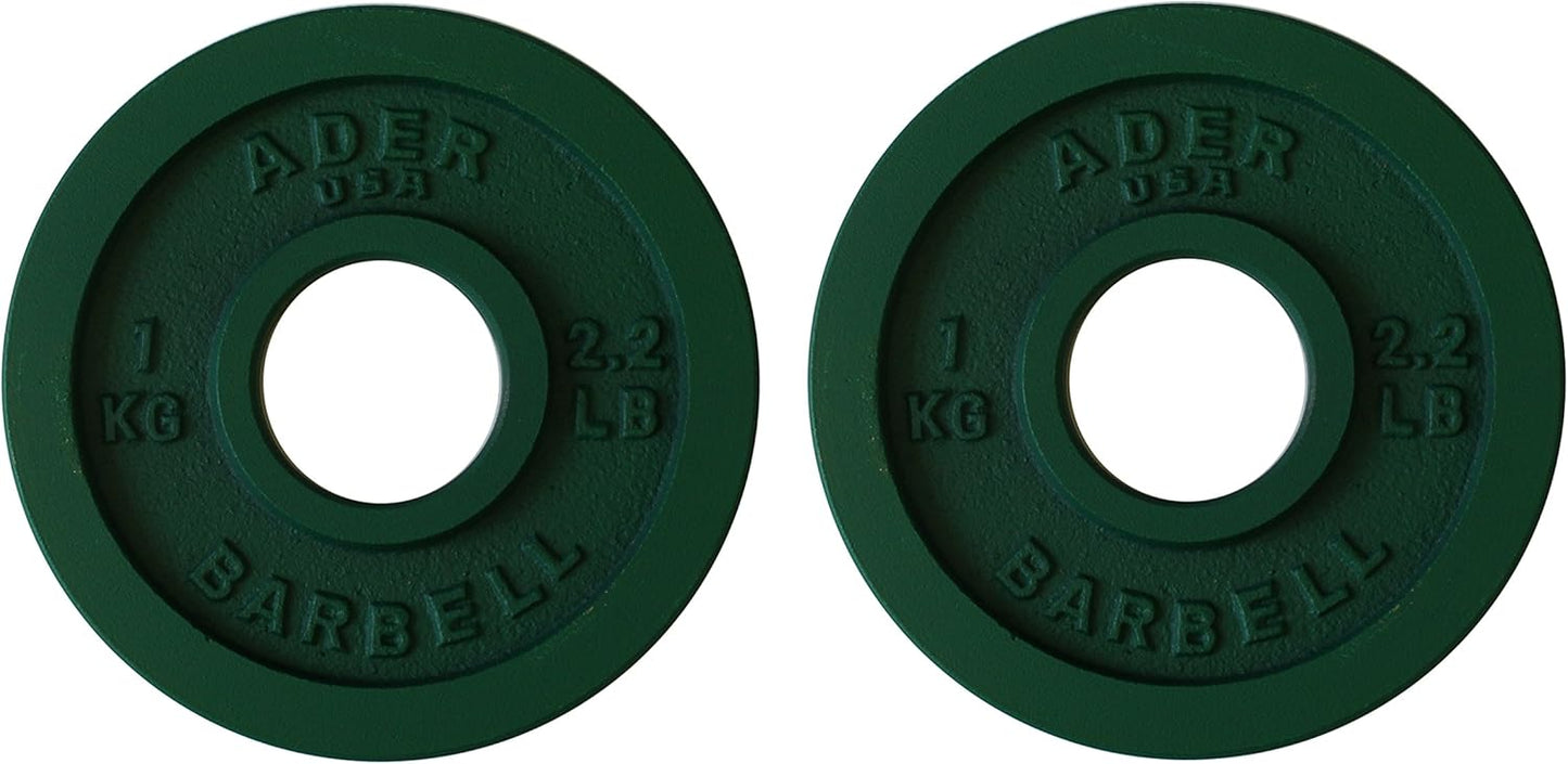 Precision Color Olympic Weight Plates - Ader 1 KG Metal Plates for Strength Training